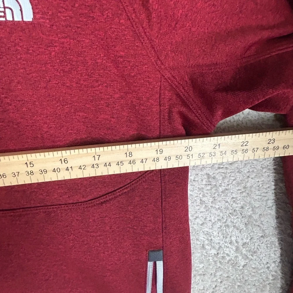 North Face Mens Red 100% Polyester Long Sleeve Zip Up Jacket Hoodie Size M
